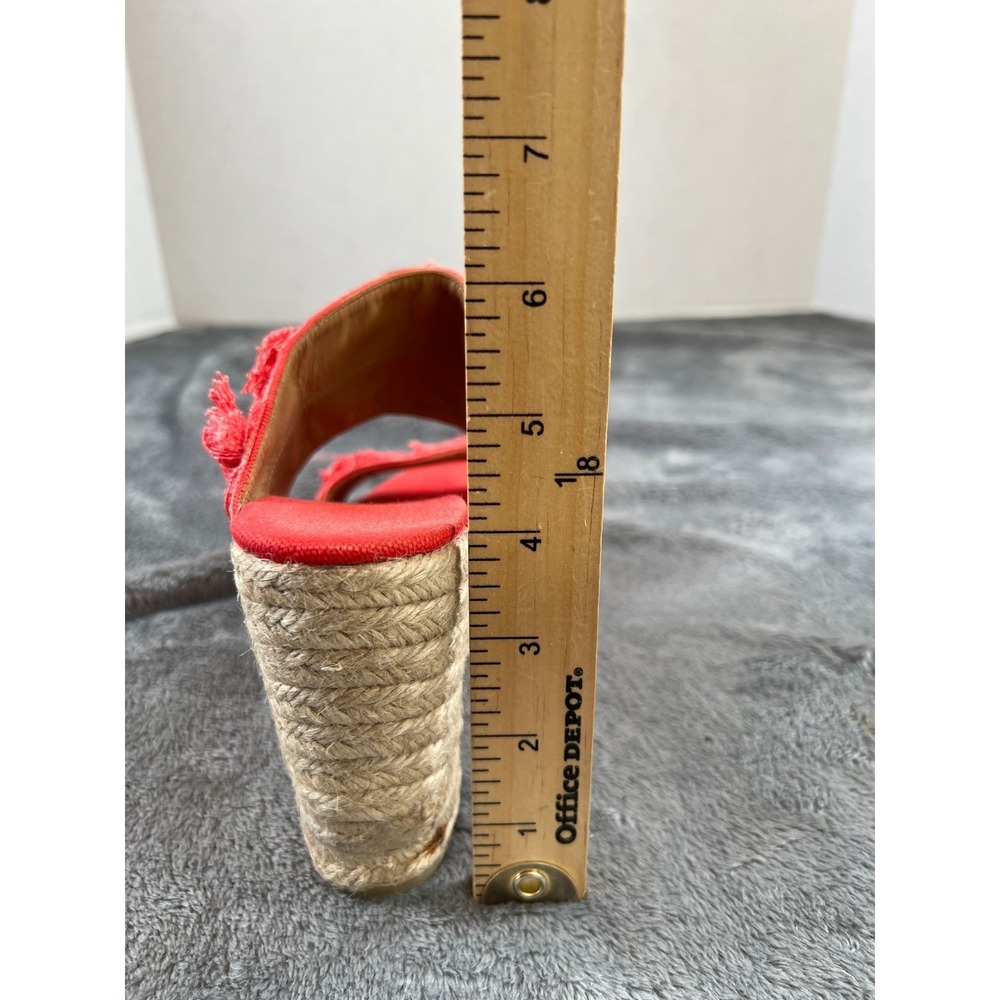 Castaner Fringe Espadrille Sandals 39/9 Red Wedge Slip On Shoes - Picture 12 of 12